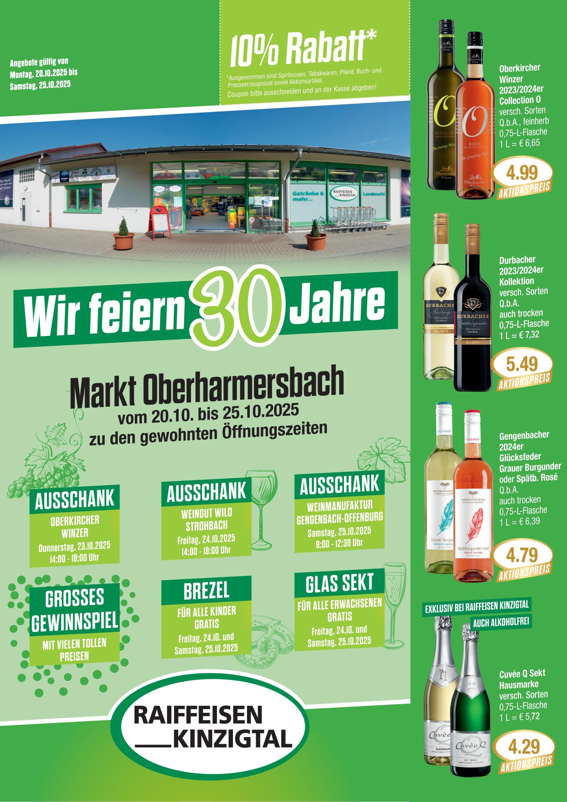 Wir feiern 30 Jahre Markt Oberharmersbach - Angebote ab 20. Oktober 2025